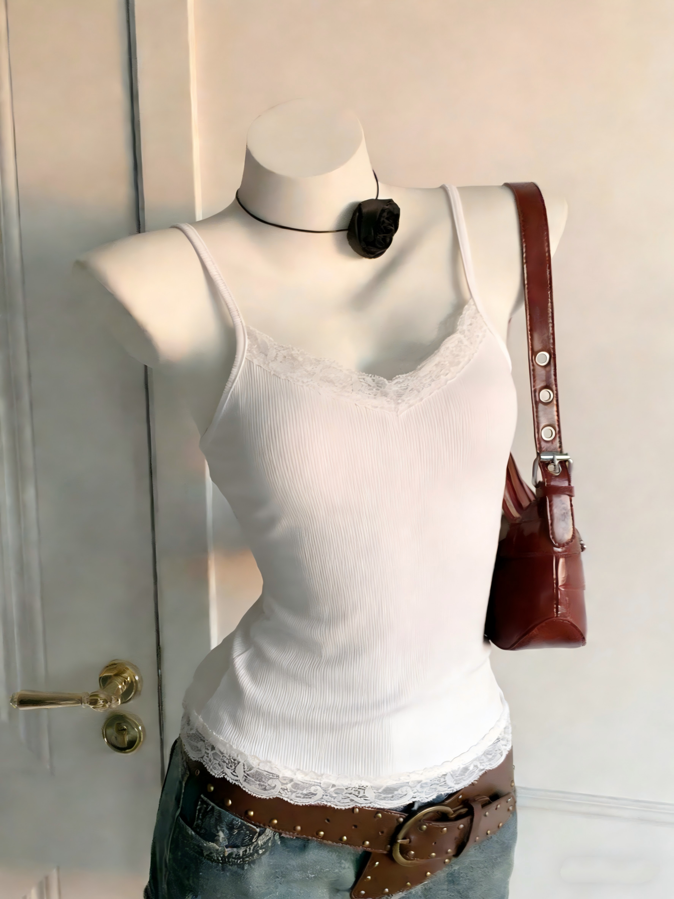 新しい女性の純粋な欲望セクシーな甘いレーストリム多用途 V ネックストラップレスドレス