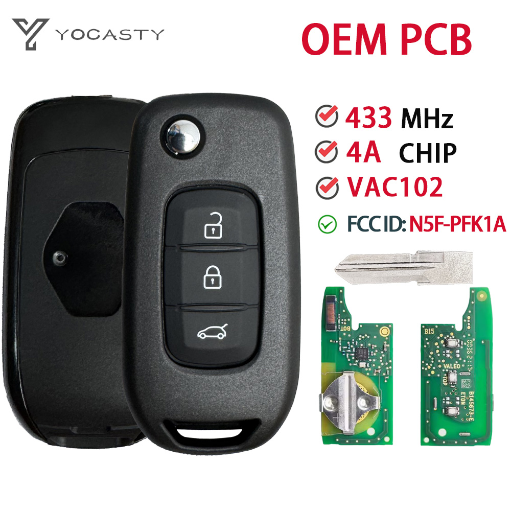 YOCASTY IC: 3248A-RFK1A OEM PCB ルノーオロチローガンダスターサンデロ FCCID: N5F-PFK1A 433Mhz 4A チップリモートコントロールキー