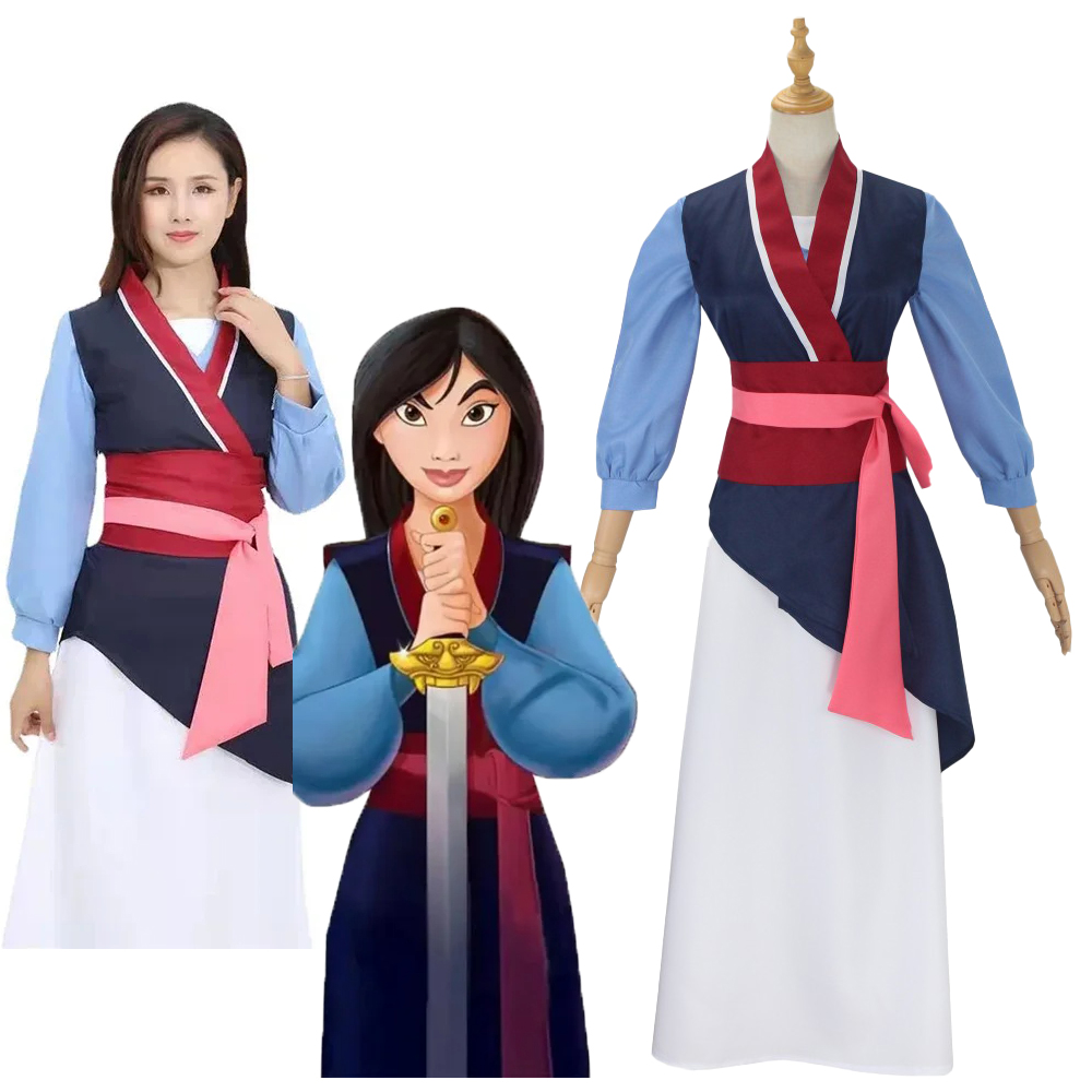 アニメ華ムーラン衣装衣装ムーランヒロインドレス女性ムーシュードラゴンハロウィンステージティーンムーランコスプレカーニバル衣装
