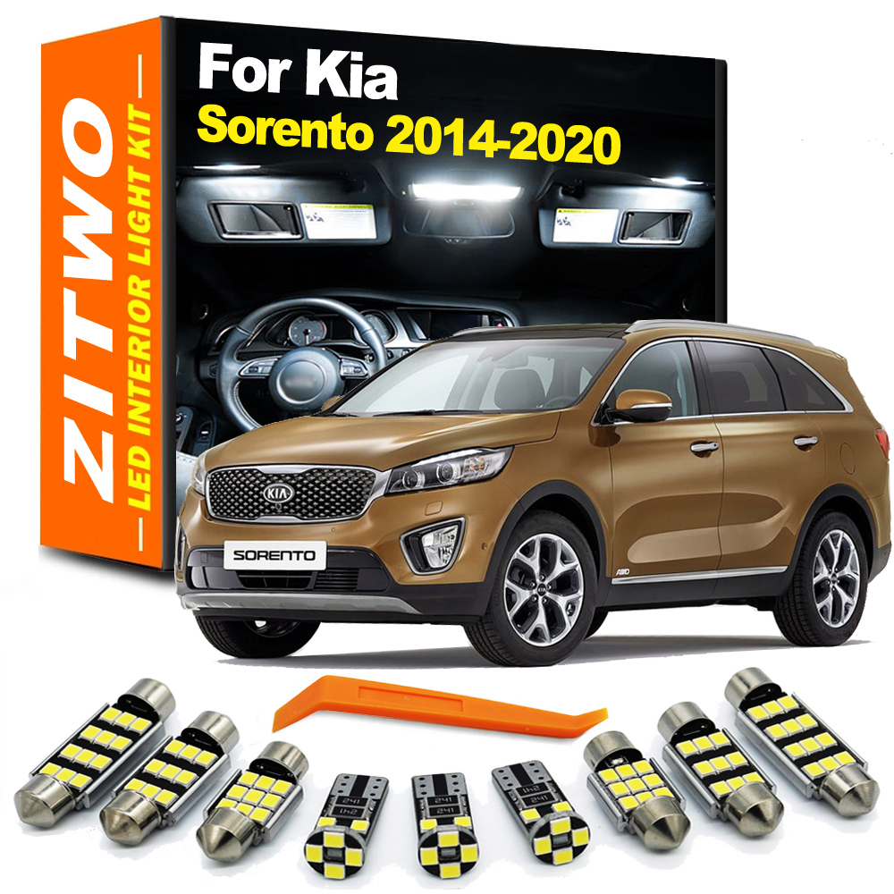 ZITWO 9 個車室内ランプ起亜ソレント UM MK3 3 III 2014 2015 2016 2017 2018 2019 2020 LED 電球インテリアマップトランクライトキット