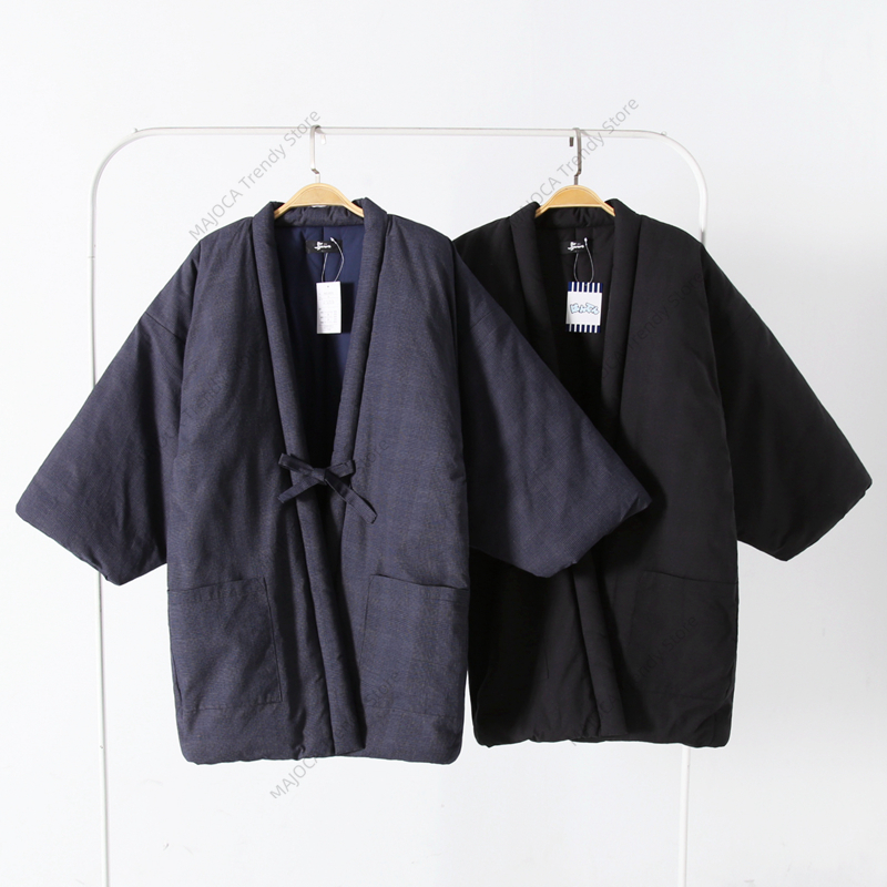 冬の着物日本の半纏ジャケット男性サムライショートコート浴衣アジア服羽織女性パジャマトップス