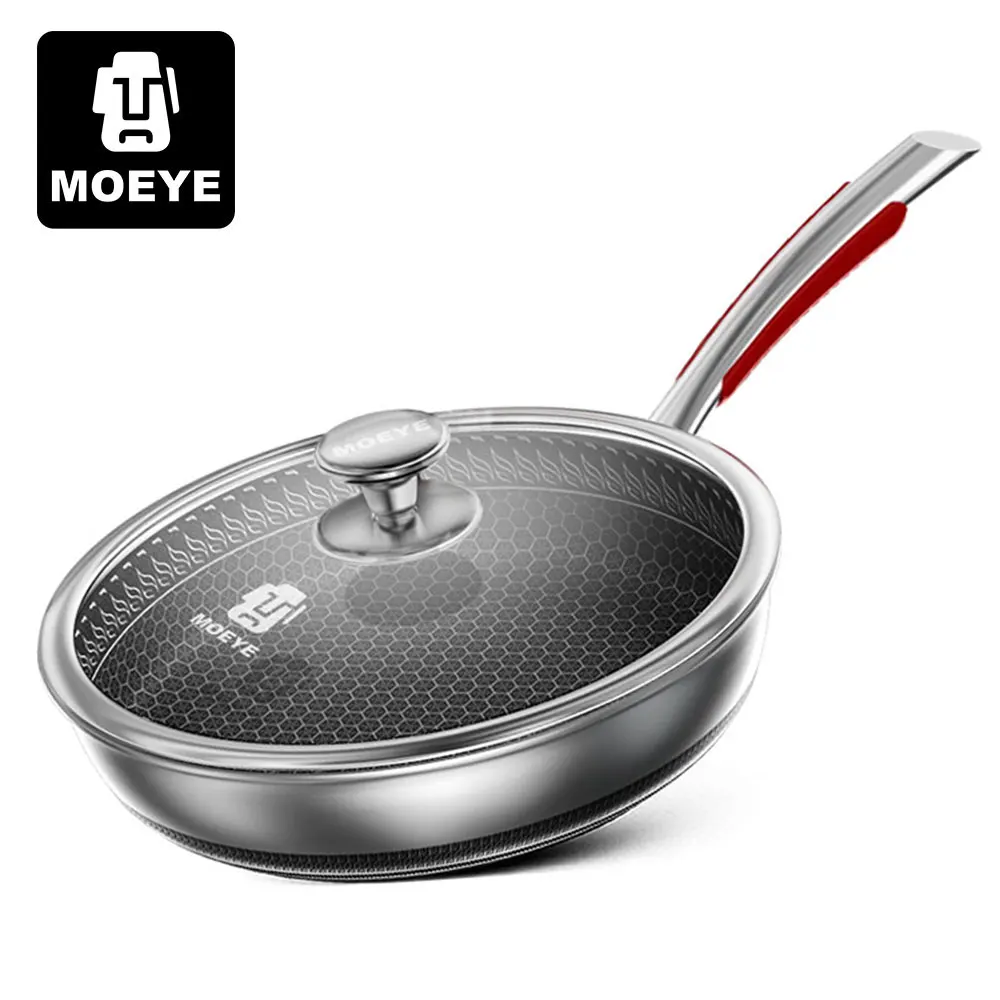 MOEYE フライパン 316L ステンレス鋼キッチンテフロン加工パン調理フライパンキッチンテフロン加工誘導フライパン