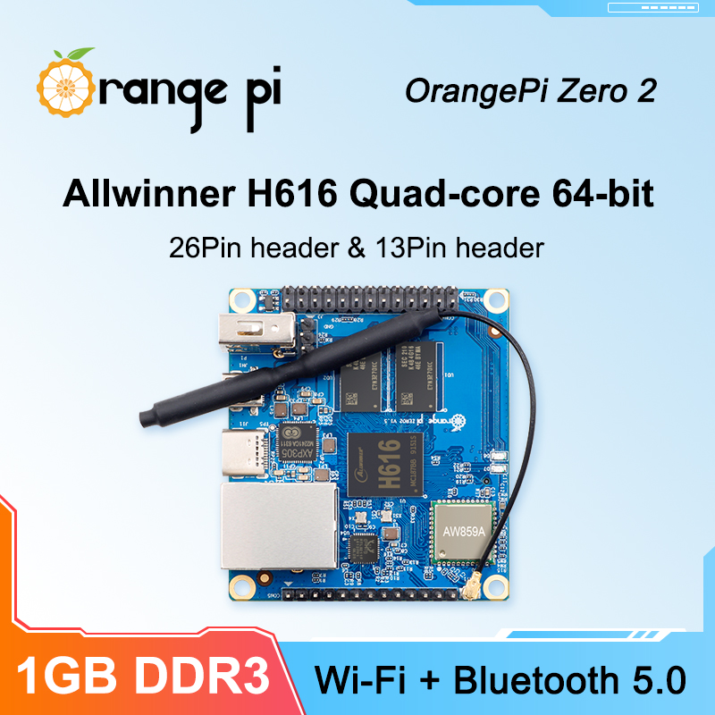 Orange Pi Zero 2 1GB DDR3 Allwinner H616 ミニ PC シングルボード コンピューター