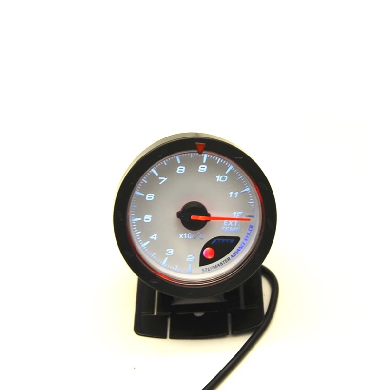 2.5インチ 60MM 排気ガス温度計 EGT ゲージ ホワイトフェイス ロゴ付き