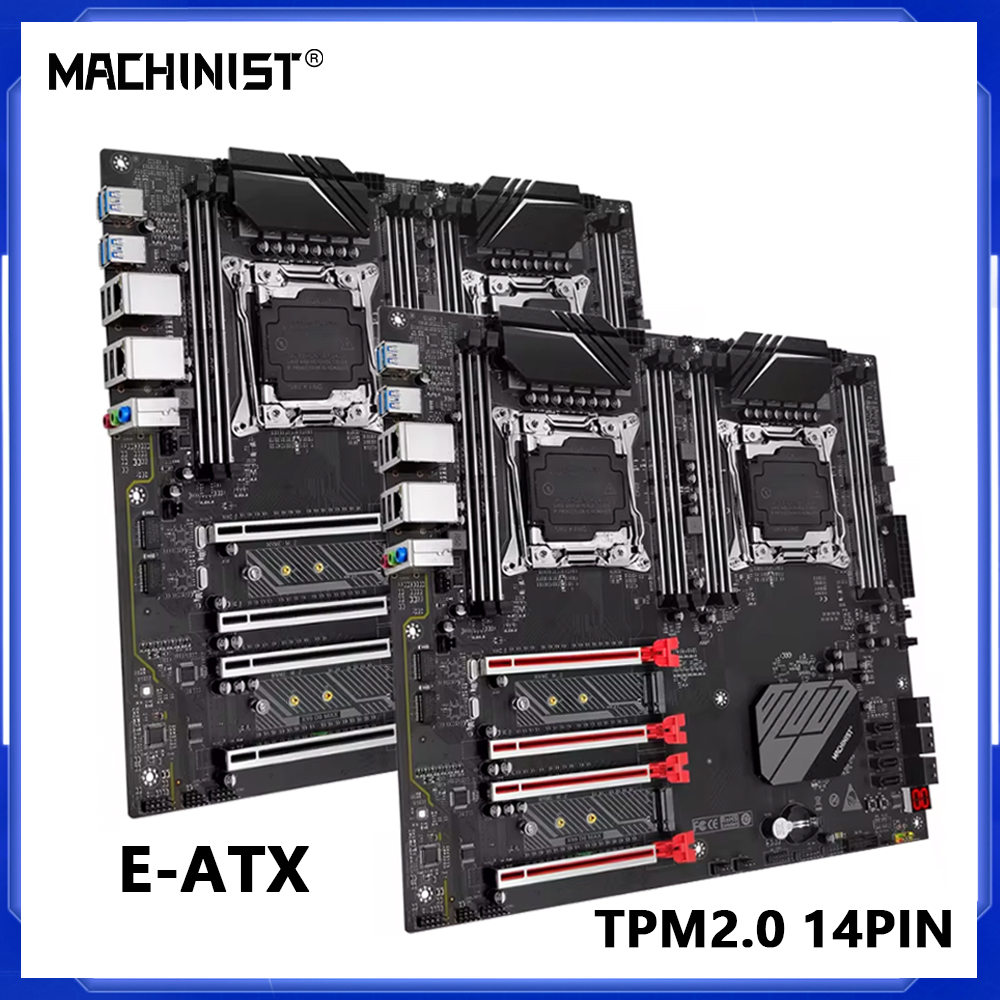 MACHINIST X99 D8 MAX マザーボードデュアル CPU LGA 2011-3 サポート TPM 2.0 Xeon E5 V3 V4 プロセッサ DDR4 RAM SATA 3.0*10 NVME M.2