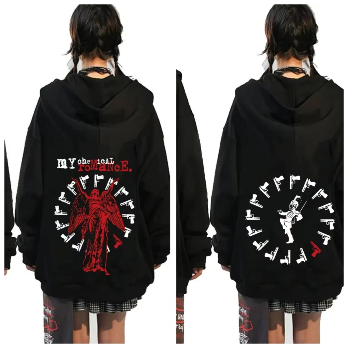 マイケミカルロマンス Mcr デッドジッパーパーカーブラックパレードパンクエモロックジップアップスウェットシャツメンズファッションヴィンテージヒップホップパーカー