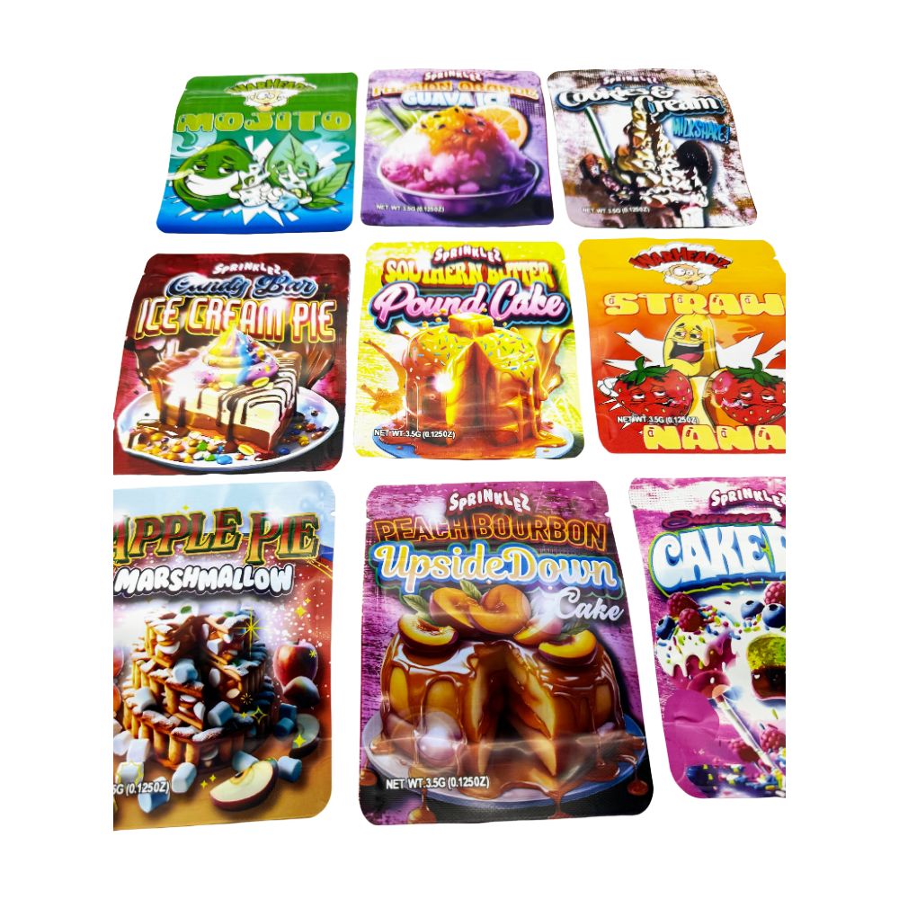 100Pcs Empty Mylar Pouch With Paper Packaging Box Set 3.5Gram Storage Boxes Kit And Zipper Plastic Bag Candy Case