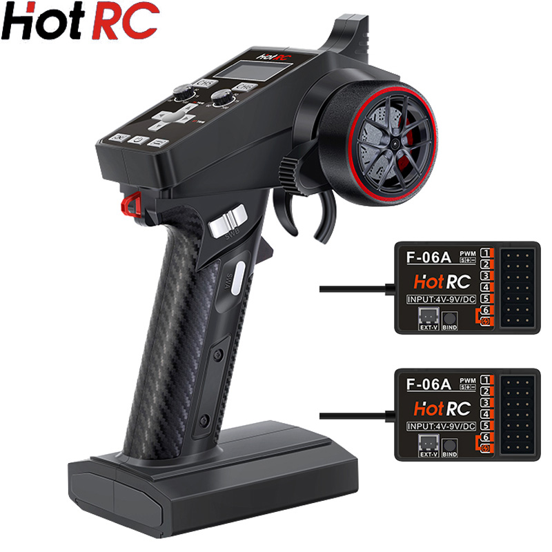 Hotrc CT-6A 6CH RC トランスミッター 2.4GHz リモートコントローラー無線システム F-06A レシーバー付き RC カーボートタンク用
