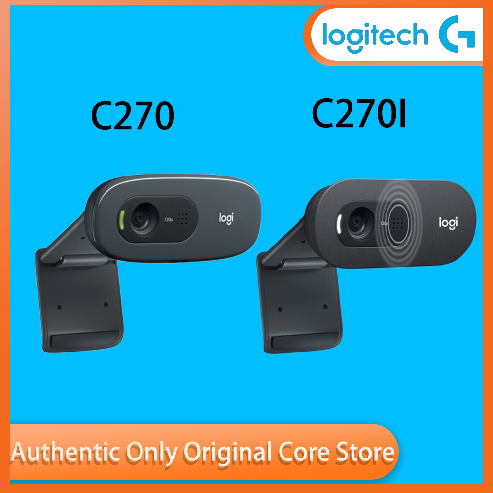 Logitech C270/C270i 高解像度ネットワーク カメラ 720p クリア ビデオ通話学習ライブ ビデオ会議、マイク USB 拡張機能付き