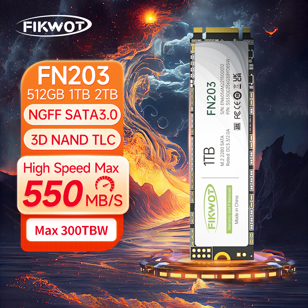 Fikwot FN203 M.2 SSD SATA III 6Gbps 550MB/s 256GB 512GB 1TB 3D NAND フラッシュ NGFF 内部ソリッドステートドライブ ラップトップ PC デスクトップ用