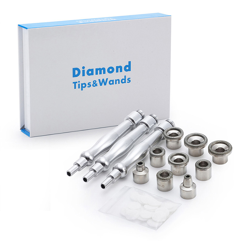 3 Wands 9 Tips Diamond Microdermabrasion Dermabrasion Replacement Accessories for Facial Peeling Face Skin Care