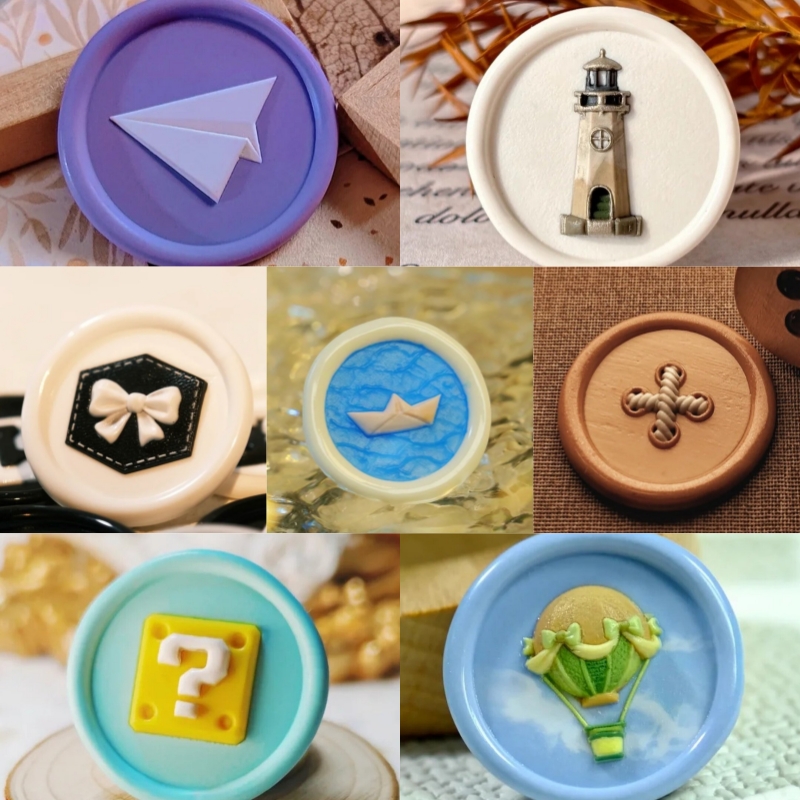 ワックスシールスタンプヘッドミニかわいい銅スタンプ Diy クラフト招待状封筒文具装飾スターキノコ疑問符ベル