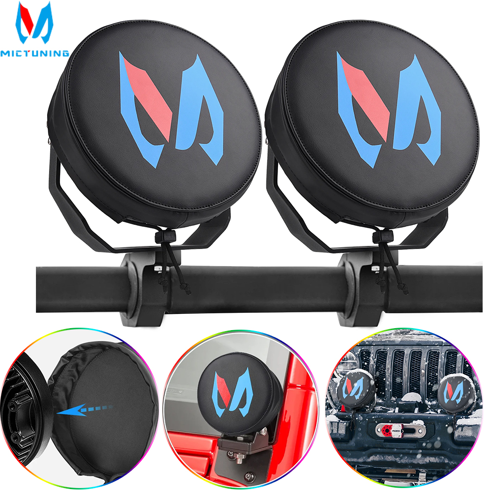 MICTUNING 7' 9' ワークライトカバーラウンド保護ハウジングオフロード Led キューブライトカバートラックライト駆動フォグライトレンズ