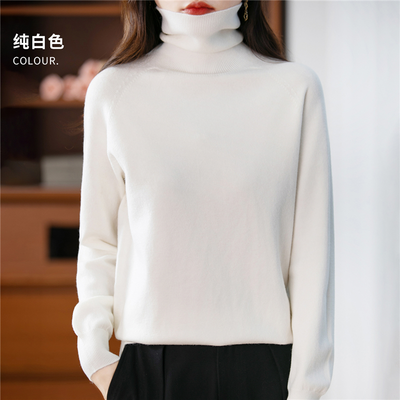 100% メリノウールカシミヤセーター女性ニットセータータートルネック長袖プルオーバー秋冬服暖かいジャンパートップス