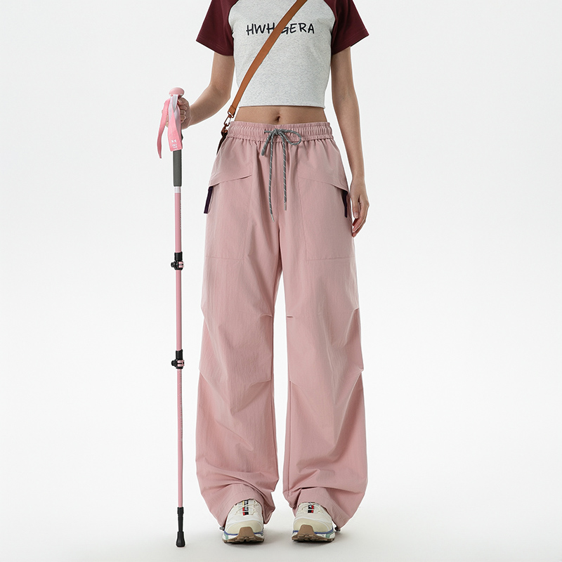 CHRLCK 女性の防水ハイキングパンツ夏のファッションカーゴパンツゆるい釣りキャンプサイクリングトレッキングズボン女性