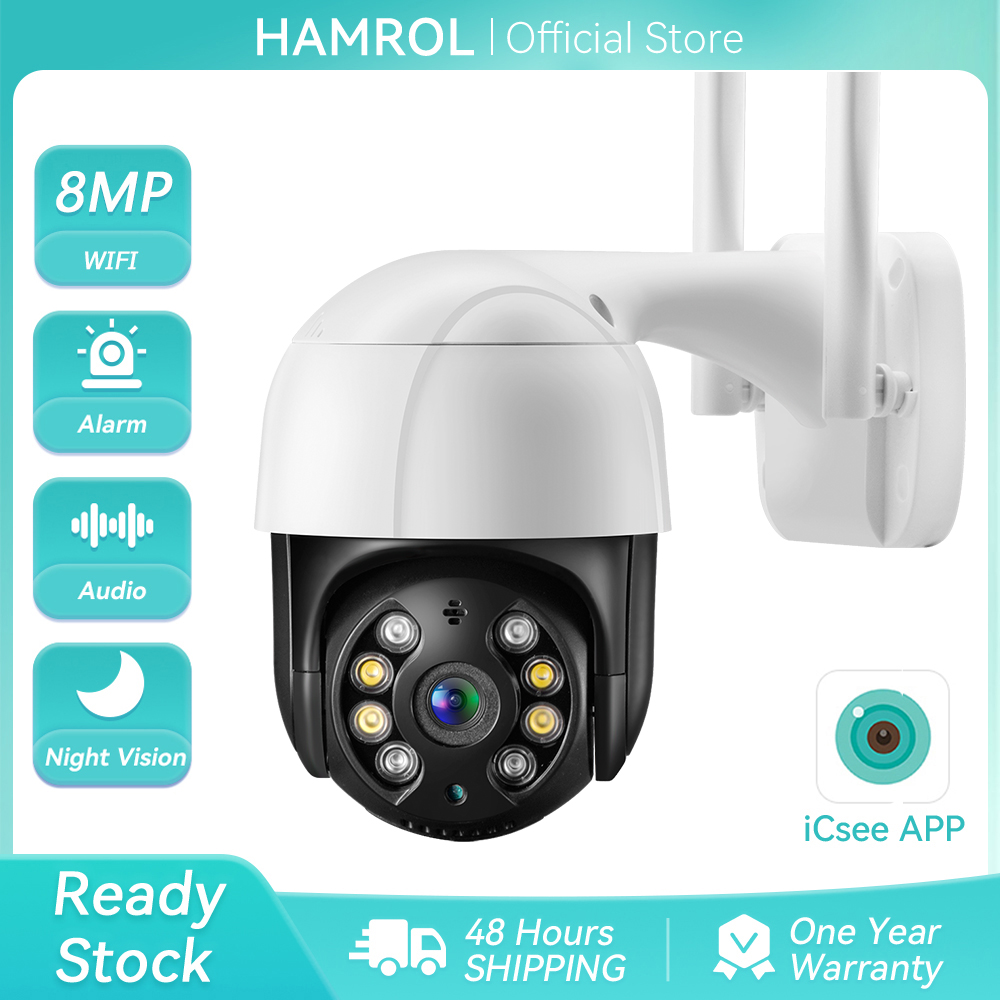 8MP 4K Wifi IP カメラ屋外 4X デジタルズーム 5MP PTZ カメラ AI カラーナイトビジョン ONVIF H.265 1080P HD セキュリティ CCTV カメラ