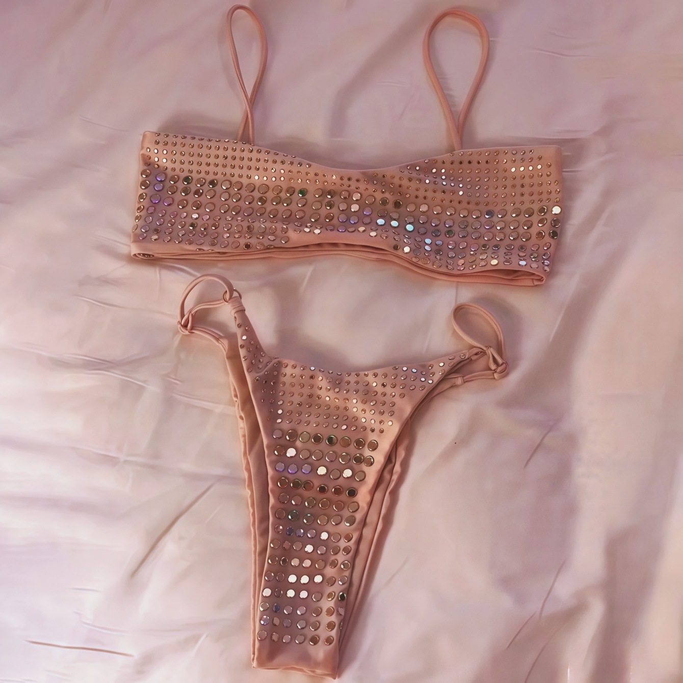 Sexy Micro Bikini 2026 Women Bandeau Padded Thong Swimsuit Female Cut Out Bathing Suit Swimwear Biquini swim