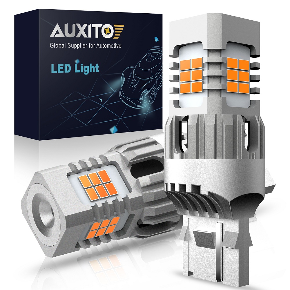 AUXITO 2 個 T20 LED Canbus ハイパーフラッシュなし W21W WY21W 7440 7440NA LED アンバー車ターンシグナル電球エラーフリーオートランプ 12V