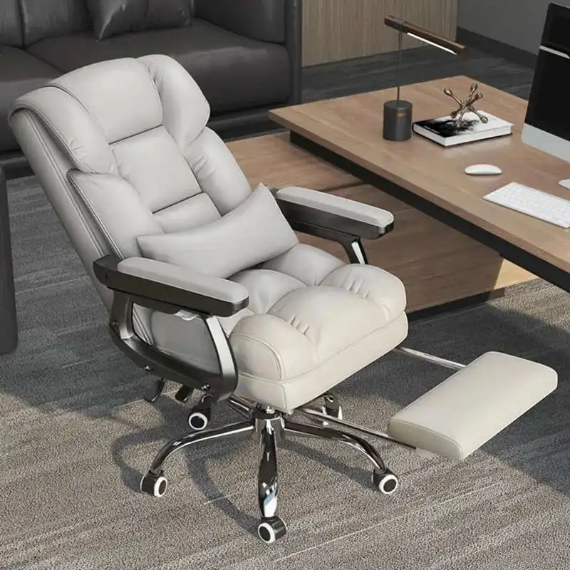 革オフィスチェア現代モバイル人間工学に基づいたコンピュータプレイシートクッションアクセントチェア回転寝椅子高級家具