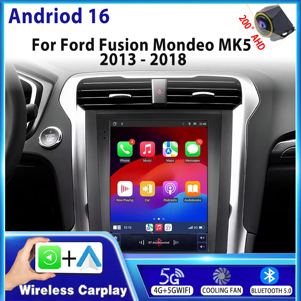 アンドロイド 16 フォードフュージョンモンデオ MK5 2013 - 2018 Carplay オートラジオカーマルチメディア 8 コア IPS LED GPS DVD 5 グラム Wifi BT ワイヤレス
