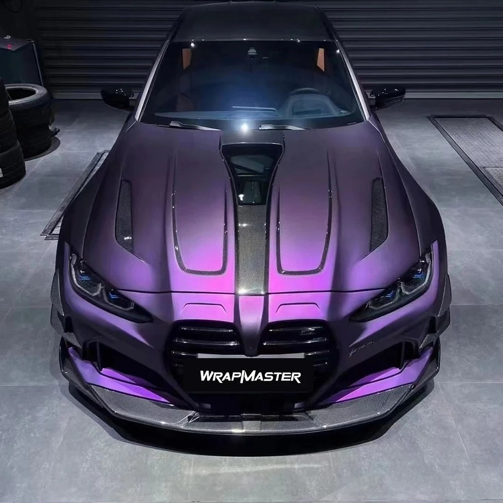 Ultra Matte 1.52*18 Metre Purple Red Sticker Self-Adhesive Car Wrap Vinyl Films for Exterior Decoration
