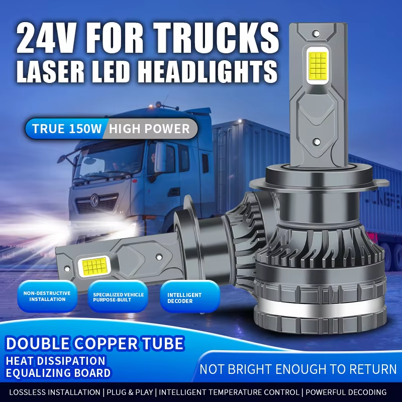 2 個 24V H7 H1 H4 H3 LED トラックヘッドライト 150 ワット電力 9005 9006 Led 24v ヘッドライトトラック 30smd CANBUS Led トラックトラックライト 6000K