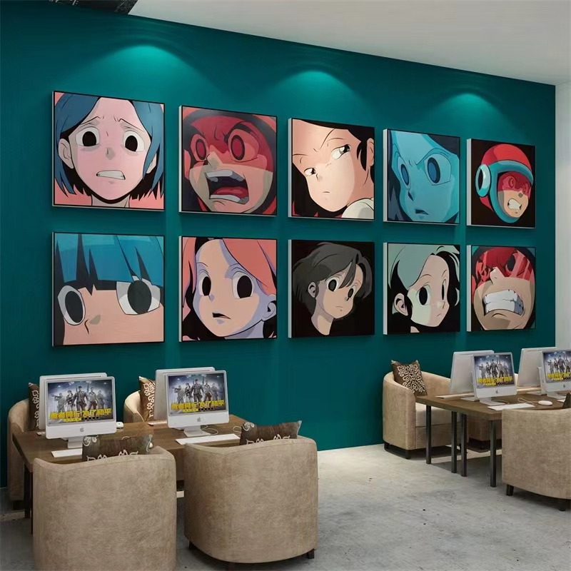 北欧モダンミニマリスト日本韓国アニメーション AOKIZY ファッション壁アートキャンバス絵画ポスター Pictur キッズルーム家の装飾