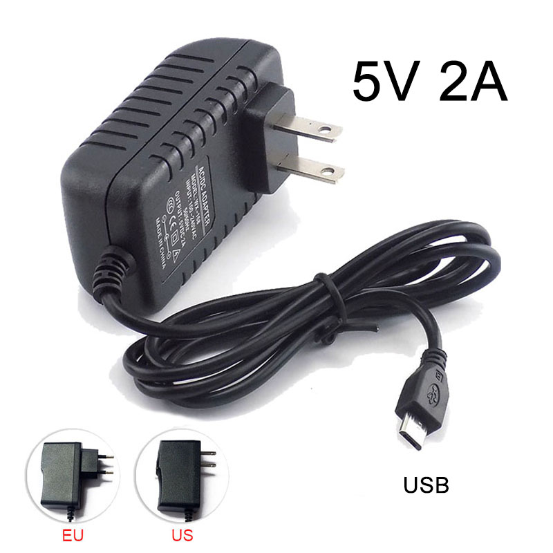 マイクロ USB 5V 2A AC DC 電源アダプタ EU 米国プラグ 100V 〜 240V 2000mA 充電器供給 Raspberry Pi Zero タブレット PC