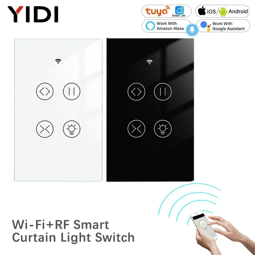 Tuya スマート WiFi RF433 ガラスパネルカーテンライトタッチスイッチワイヤレスリモート音声制御 Alexa Google Home Life アプリと連携