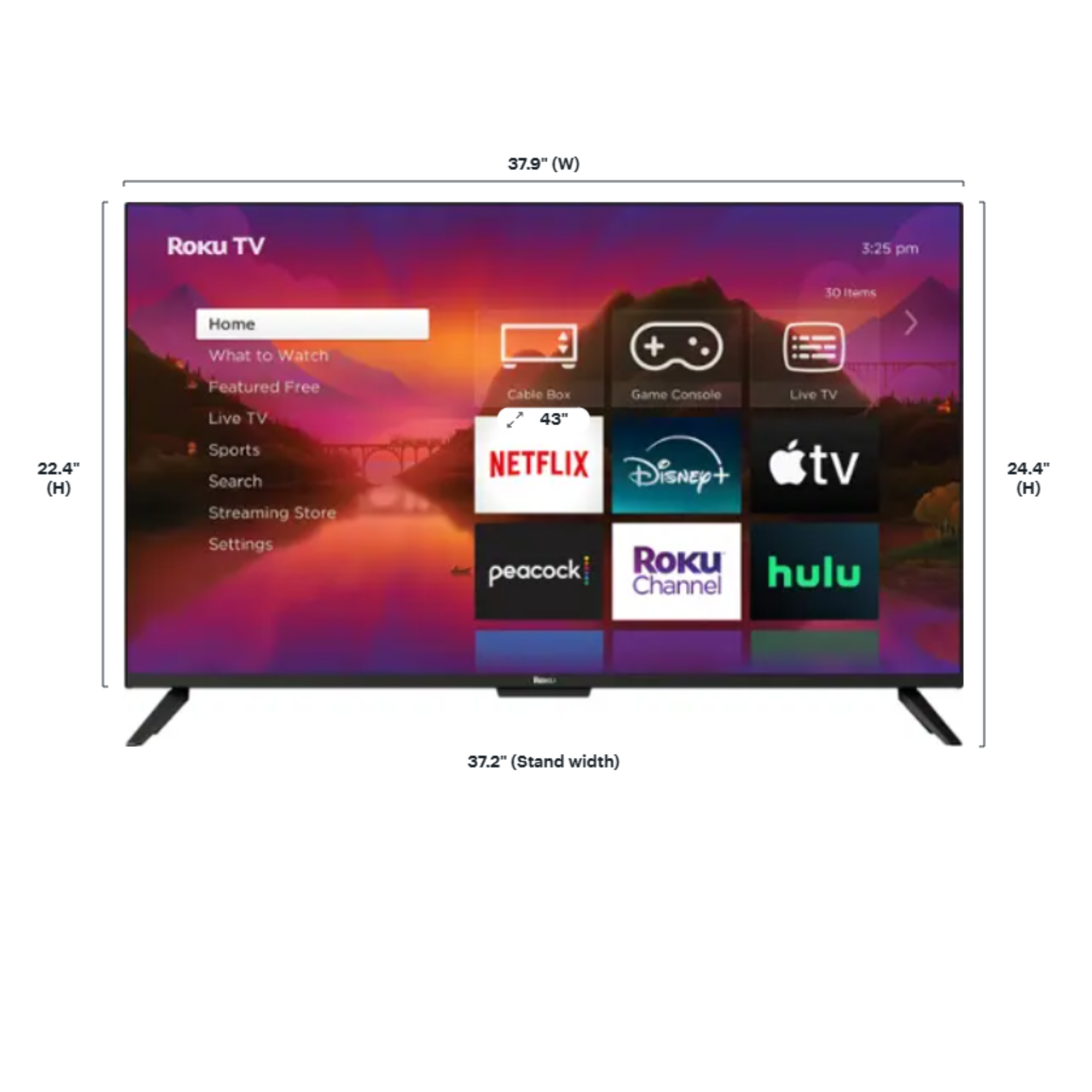 Hisense 43 インチ クラス 4K Ultra HD (2160P) HDR Roku スマート LED テレビ (43R6E4) 再生品。
