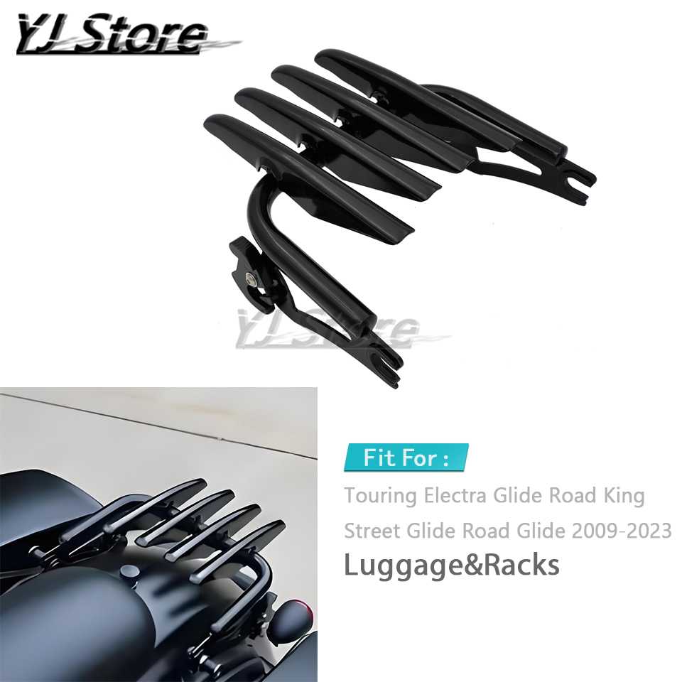 ステルス荷物ラック取り付けハーレーツーリングエレクトラグライドロードキングストリートグライドロードグライド 2009 取り外し可能なツーアップに適合