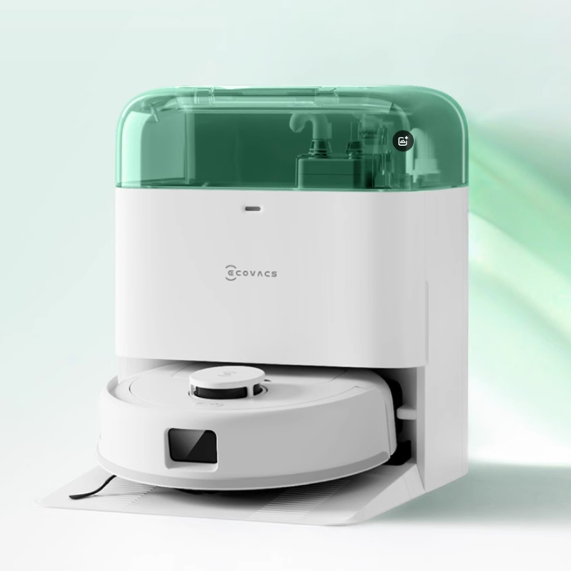 NEW - Ecovacs ミニロボット掃除機には、完全自動掃除のための掃除、モップ掛け、吸引システムが統合されています。