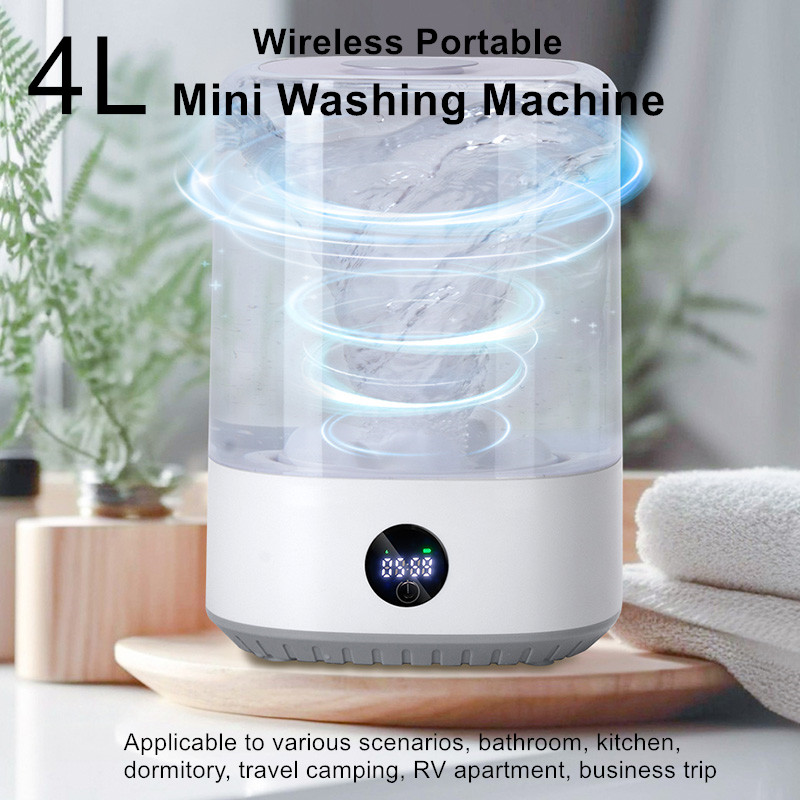 4L ミニ洗濯機ポータブルワイヤレススマート洗濯機健康的な分離と清潔下着ペット用品洗濯機