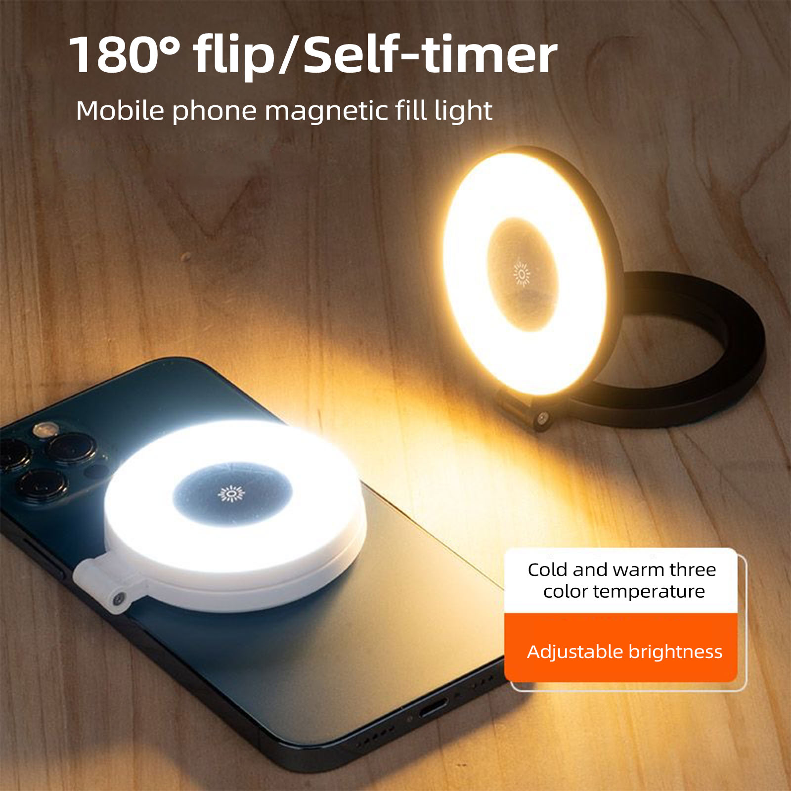 磁気自撮りリングライトスマートフォン磁気フィルライトミニポケット自撮りライト iPhone XIAOMI HUAWEI SAMSUNG 2500K-9000K用