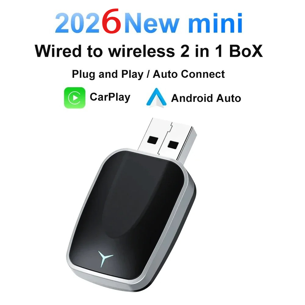 2in1 FLIXIVI ワイヤレス CarPlay Android 自動ワイヤレスアダプターミニボックスプラグアンドプレイ接続ユニバーサル日産ワイヤレスアダプター