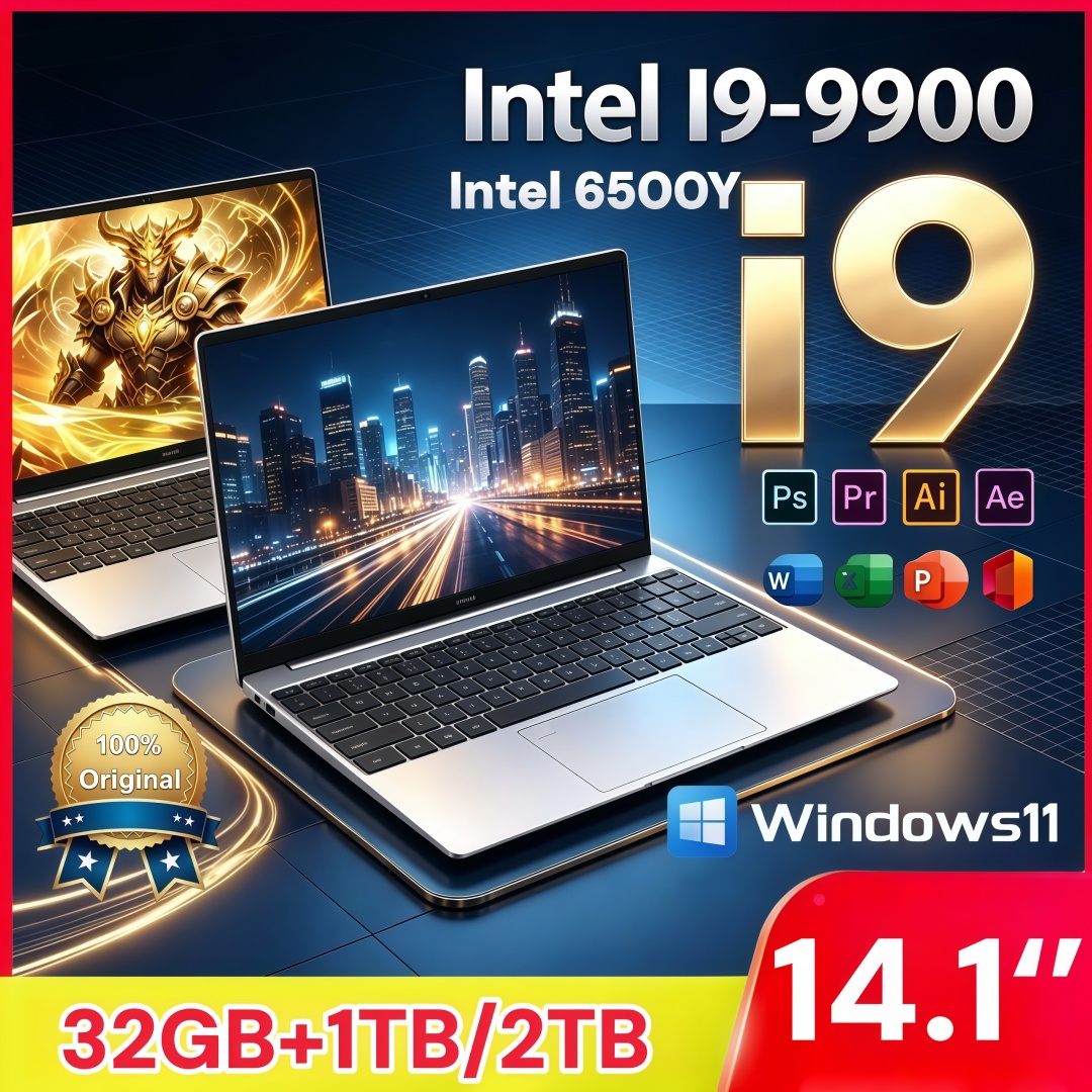 14.1 インチ ビジネス ウルトラ ポータブル ラップトップ 2026 Win11 DDR4 16 ギガバイト/32 ギガバイト RAM 2 TB SSD スリム オフィス ノートブック PC I9-9900 インテル 6500Y