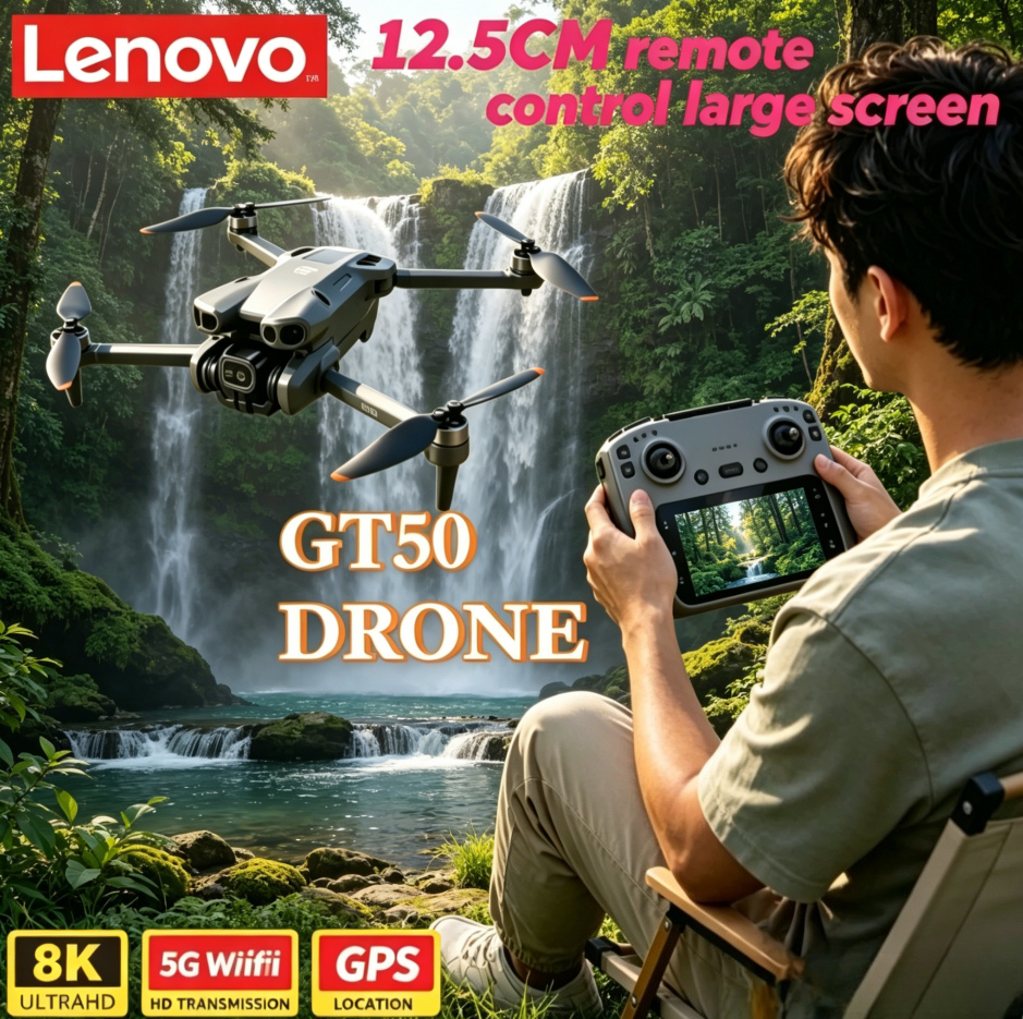 Lenovo GT50 RC ドローン スクリーンリモコン付き GPS 8K HD 軽量ブラシレス Quadcopter 5G WIFI FPV プロフェッショナル航空