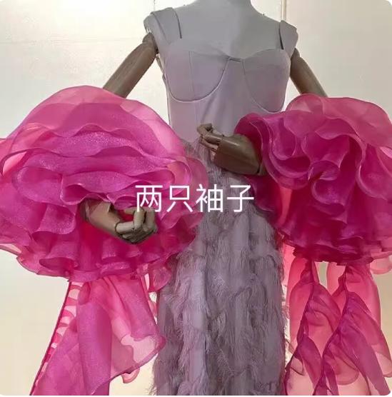 新しいプロムイブニングパフォーマンスダンスドレスアクセサリー手首の花の除去アームウォーマーラップスリーブ