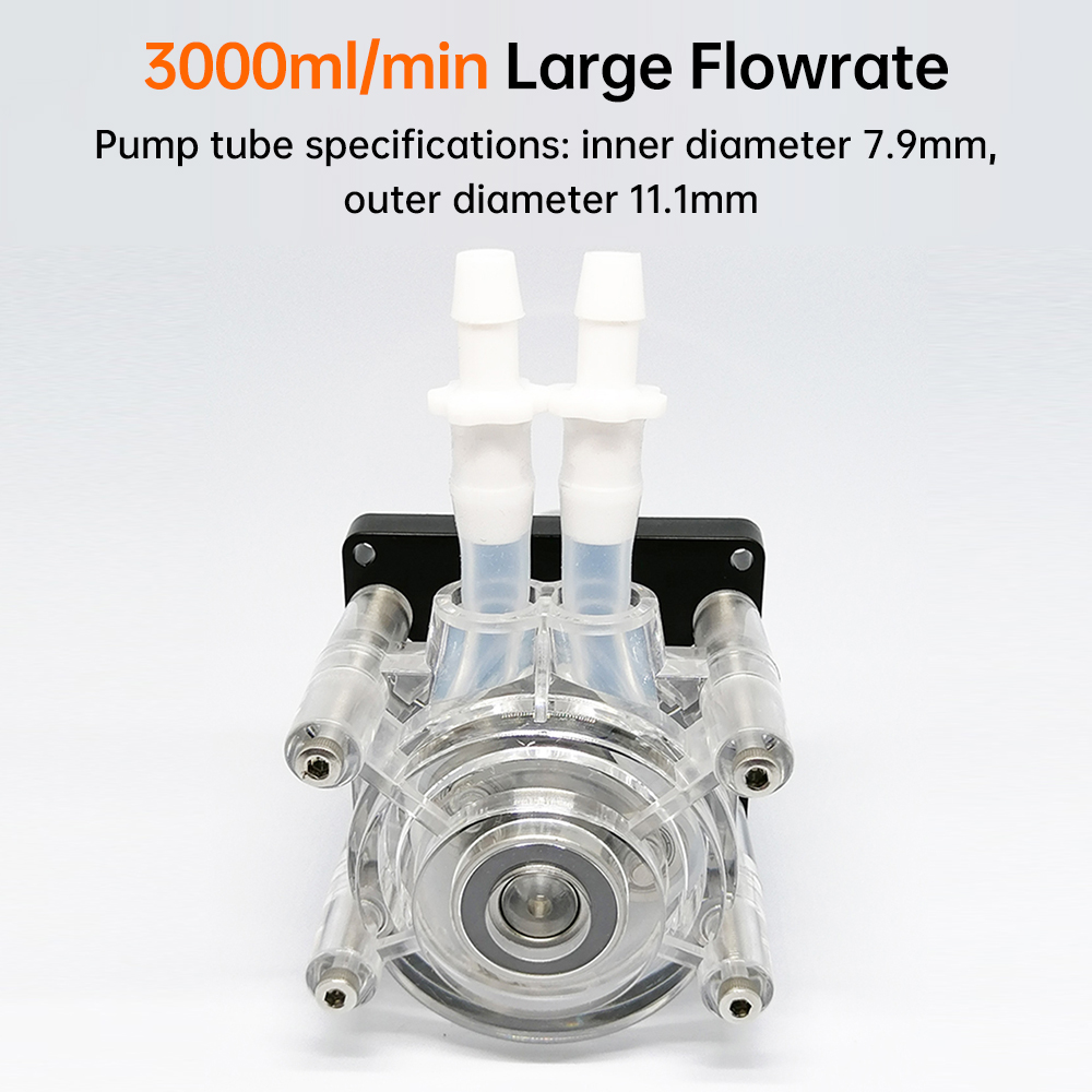 GROTHEN DC 24V 蠕動ポンプ 大流量液体投与ポンプ 3000ml/min 3 ローラー食品グレードの PHARMED BPT チューブ付き
