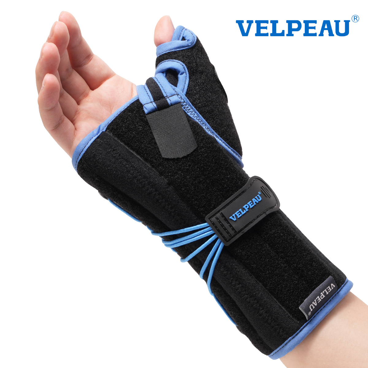 VELPEAU 手根管症候群、骨折、捻挫、腱鞘炎用の親指副子付きリストブレース、巾着手首サポート