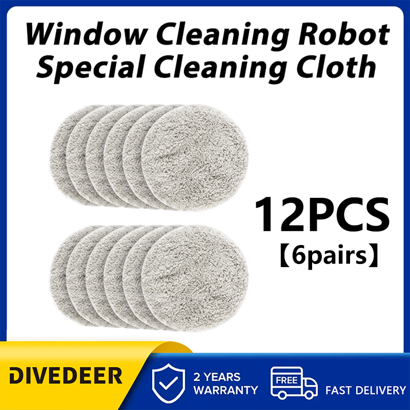 DIVEDEER 12 個のラウンド クリーニング クロスは、ウィンドウ クリーナーのクリーニング クロスの交換に使用されます。