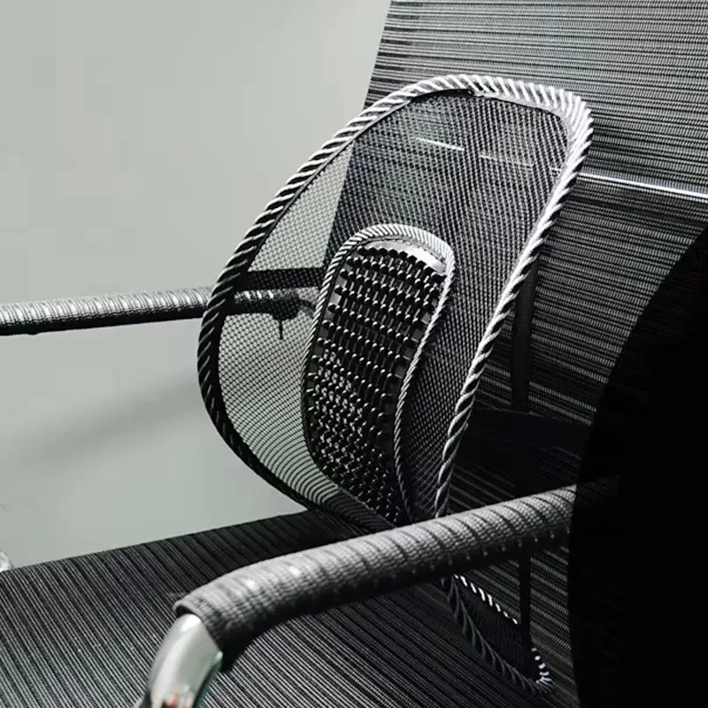 カーシートバックレストクッションメッシュランバーバックレストアイスシルクメッシュ通気性のあるランバーサポートパーツ - 運転を容易にします