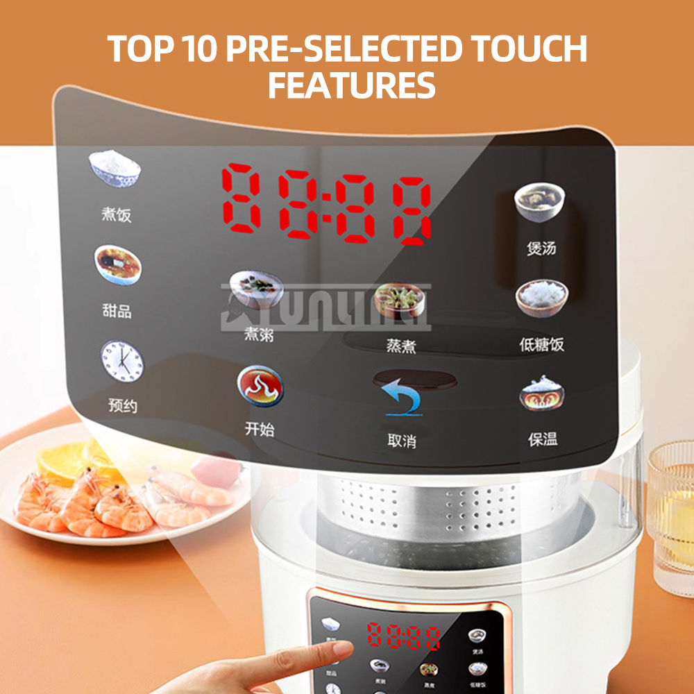 Intelligent Rice Cooker 2L Electrodomésticos Para La Cocina Glass Multi Cooker Household Portable Mini Rijstkoker Elektrische