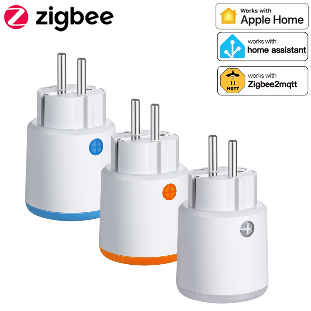Haozee スマート Zigbee プラグソケット 3680 ワット 16A 電力エネルギー監視タイマースイッチ EU コンセントホームアシスタント Zigbee2mqtt