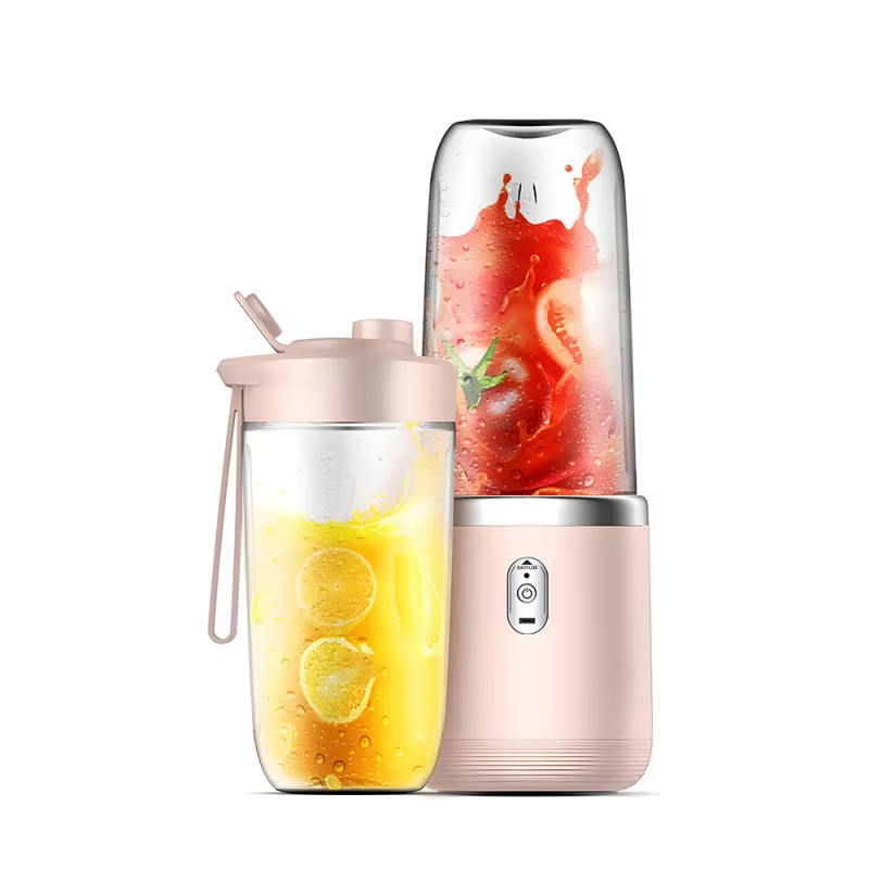 400ML USB充電ポータブルブレンダーカップ、トラベル蓋付き6ブレードハンドヘルドジューサー、スムージー、ジム、アウトドア旅行に最適