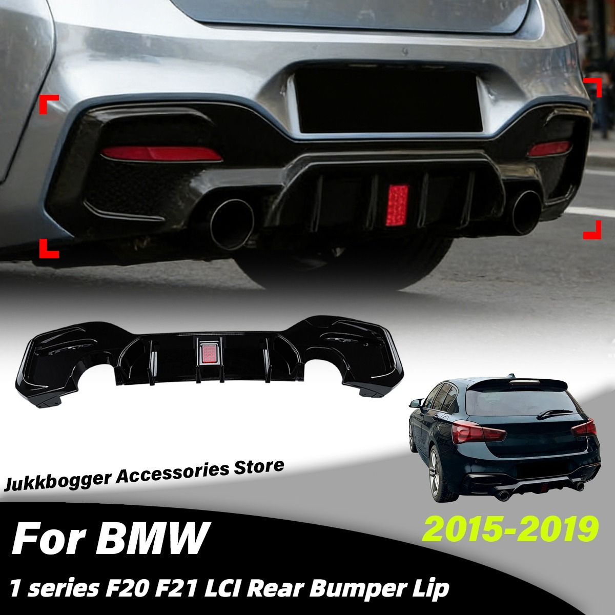Bmw 1 シリーズ F20 F21 M スポーツ 2015 2016 2017 2018 2019 Lci 車のリアバンパースポイラーリップディフューザー装飾アクセサリーキット