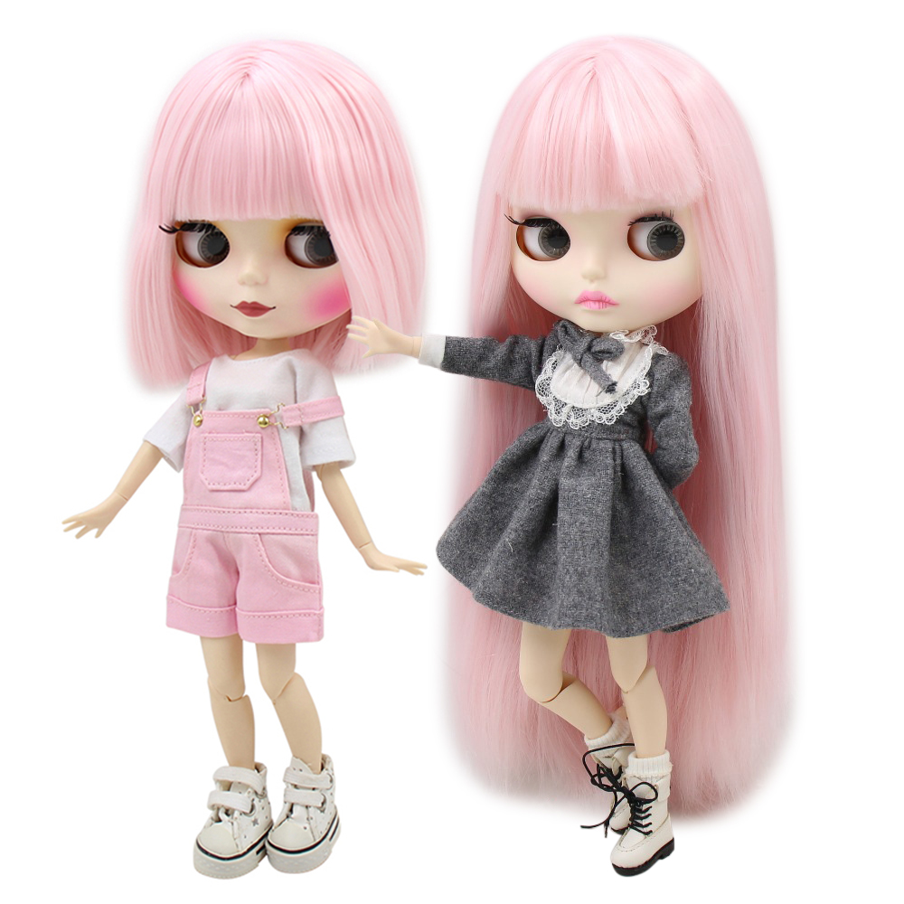 ICY DBS ブライス人形ショートピンクの髪マットフェイスジョイントボディ白い肌ロングヘア 1/6 bjd アニメおもちゃ