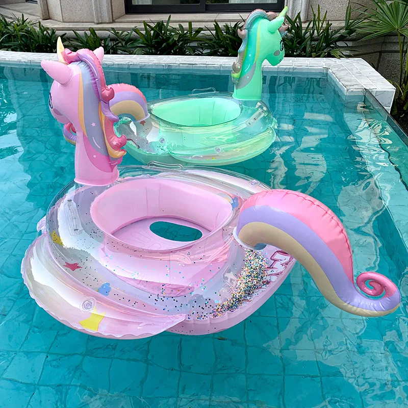 水泳リングインフレータブルプールフロートベビーレインボースパンコールユニコーン子供用水泳サークル子供水泳リングプールおもちゃフローティング
