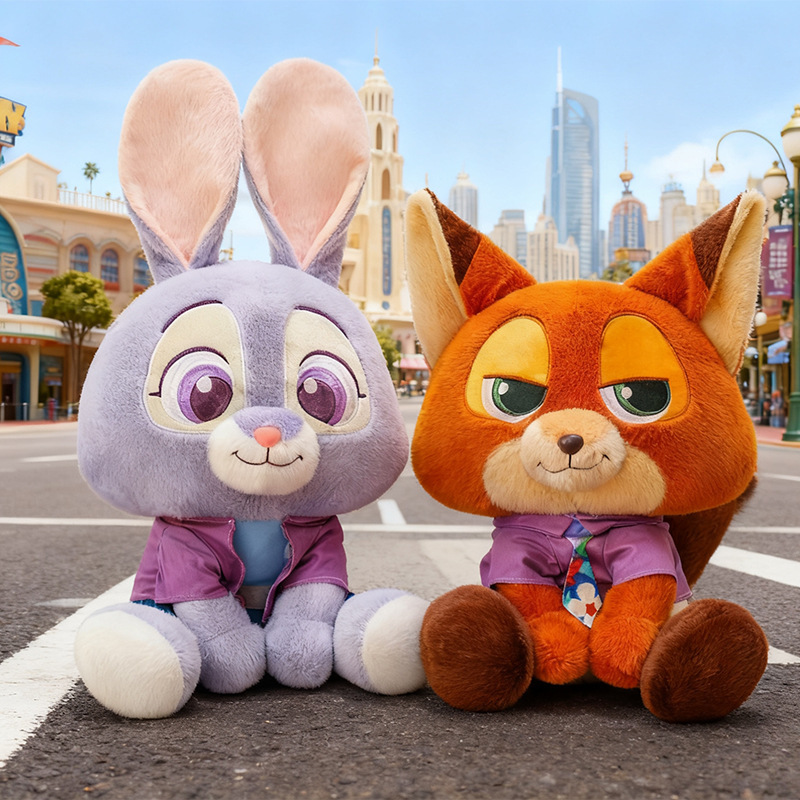 New Cute 35cm Zootopia Series Judy Nick Plush Toy Cartoon Fox Rabbit Stuffed Doll Room Decoration Holiday Xmas Gift