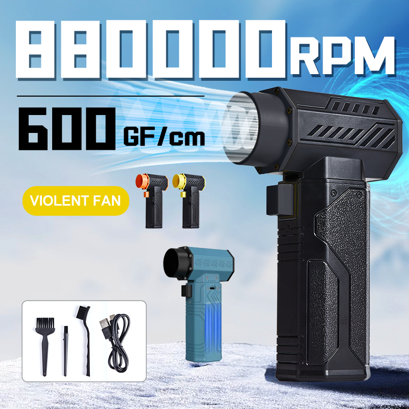 880000RPM ターボファンジェット強力な送風機 10000mAh 600g 推力 70m/s 風ブラシレスダスター、真空葉除去ドライヤー車用
